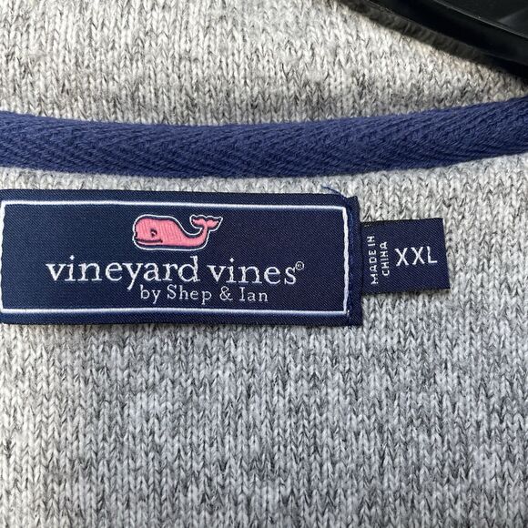 Vineyard Vines Fleece Shep Shirt Sweater Men’s XXL Gray 1/4 Zip Pullover - Picture 9 of 12
